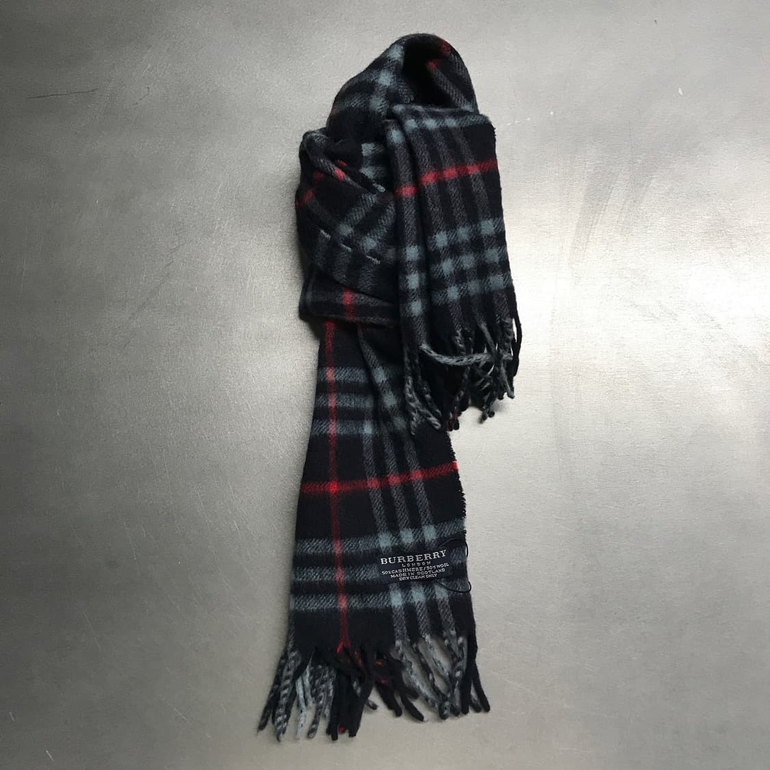 버버리 정품 캐시미어/울 머플러 네이비 상품이미지1