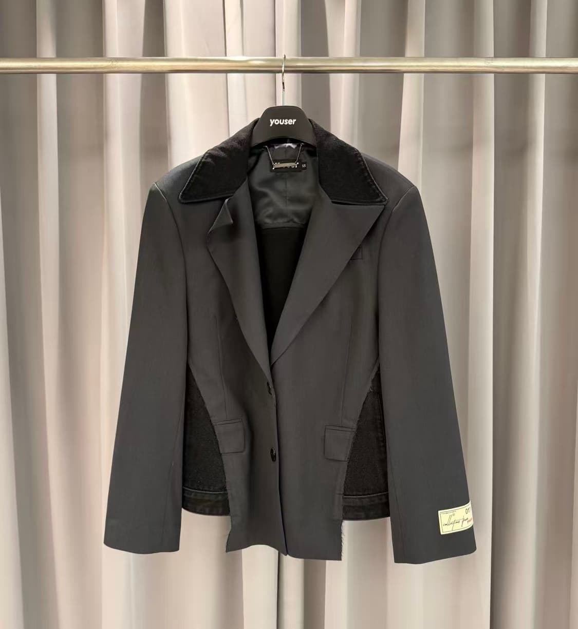 [새상품] yoser 디컨스트럭티드 데님 레이어드 블레이저 상품이미지1