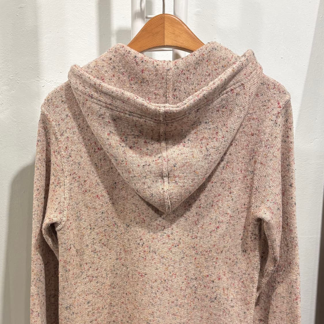 CHUMS 핑크 베이지 보카시 더플 후드 니트 코트 모리걸 일본 떡코 상품이미지6