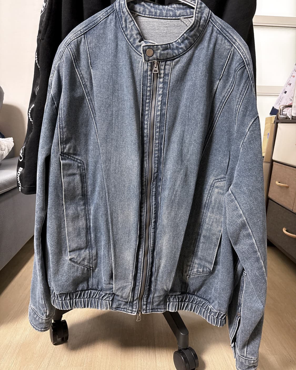 일꼬르소 라인 패널 데님 점퍼 블루 상품이미지3