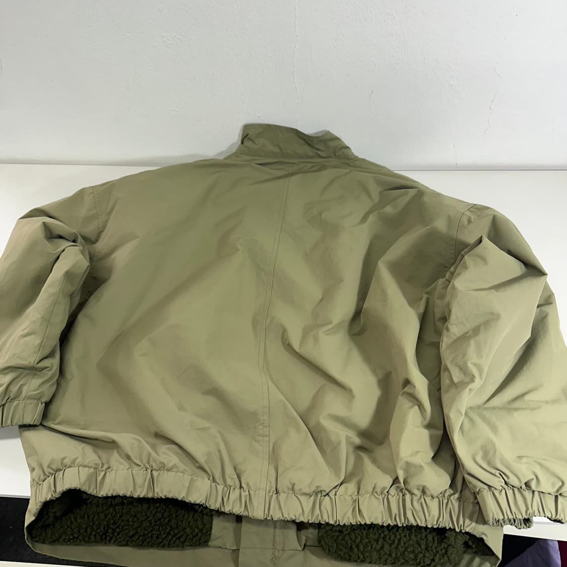 M-L ETHOS 카키 크롭오버핏 안감양털 야상점퍼 상품이미지5