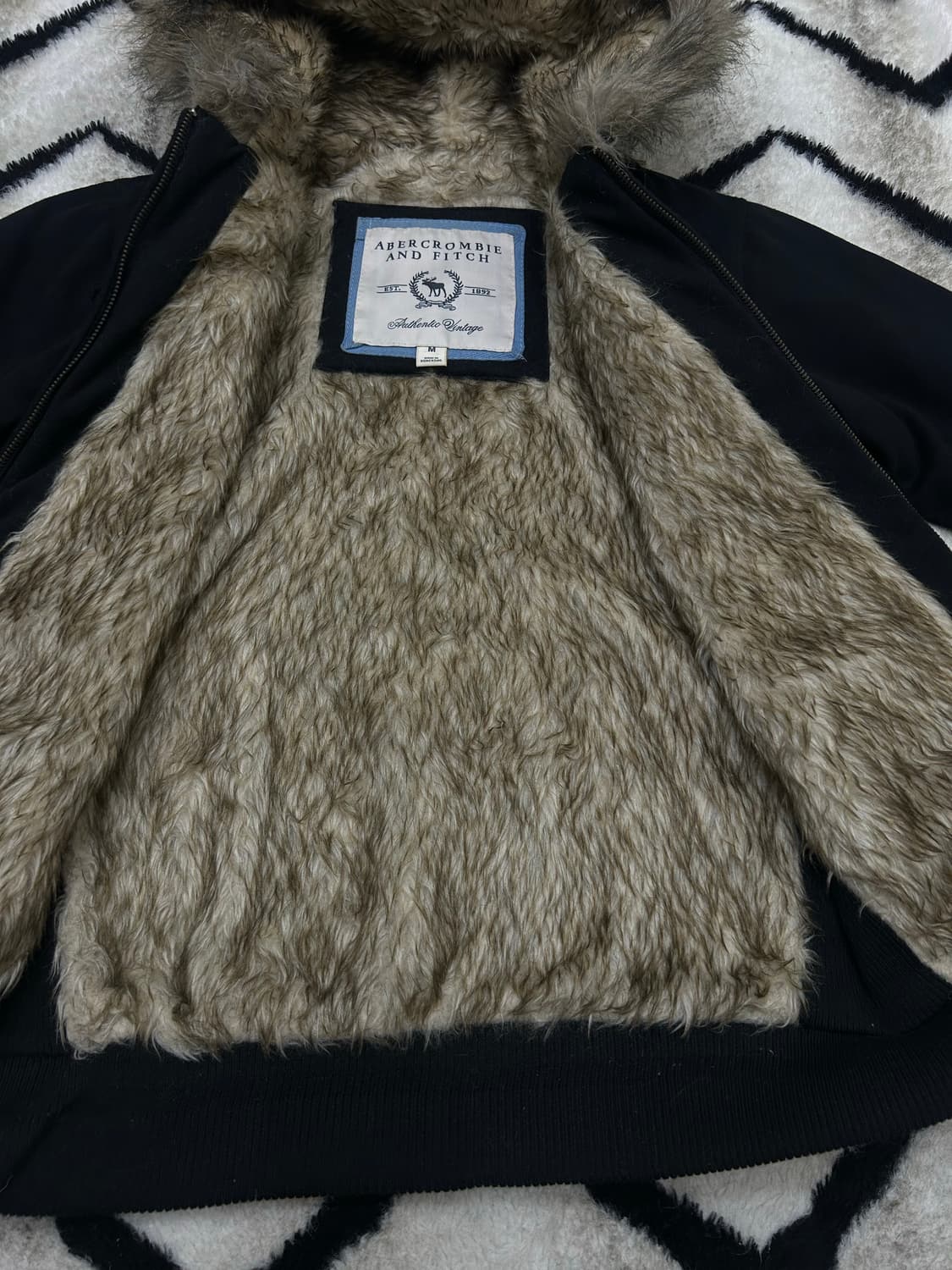 [M]아베크롬비 울프죠 후드 자켓/블랙 상품이미지4