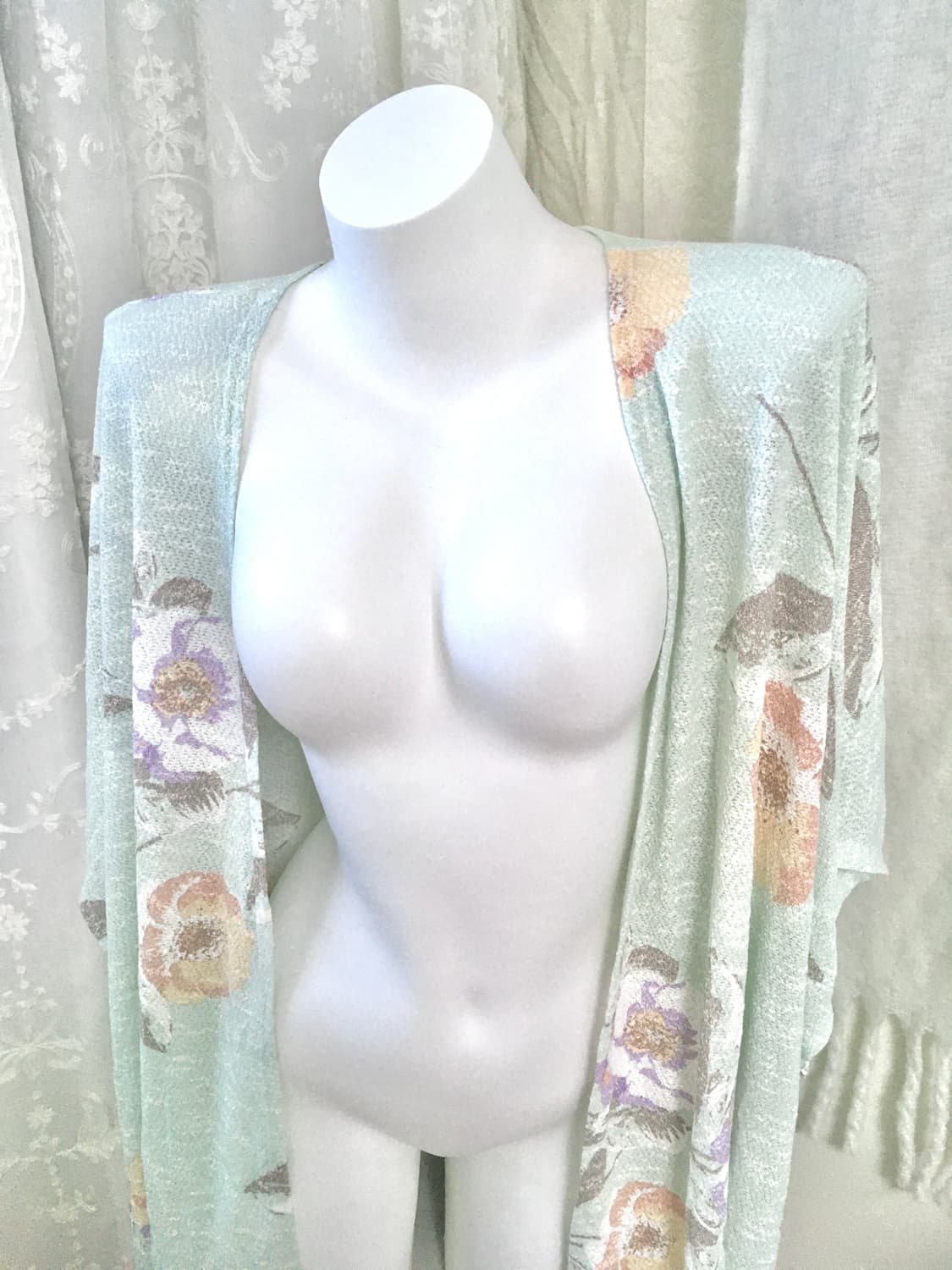 오리엔탈 플라워 민트 롱 가디건  상품이미지5