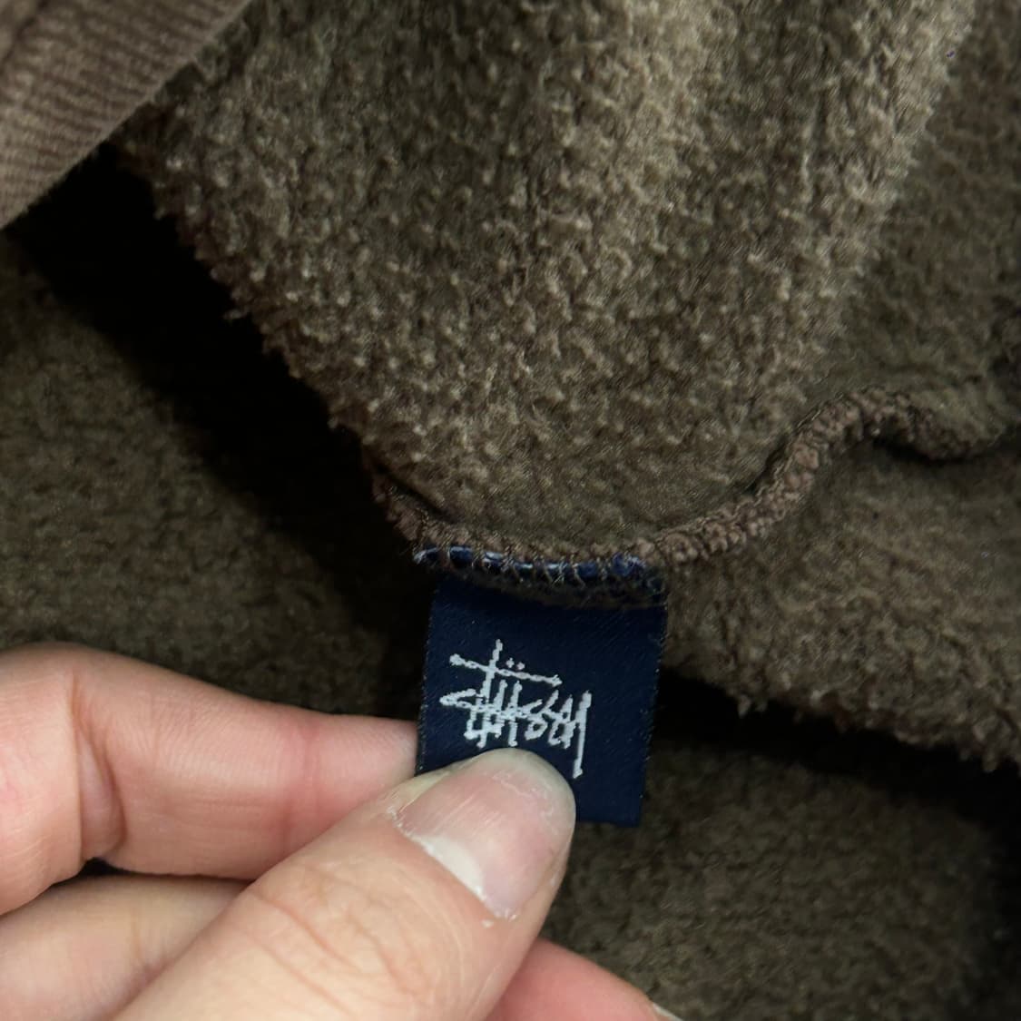 Stussy 스투시 80‘s stu/ssy 블럭로고 브라운 후드티 상품이미지9