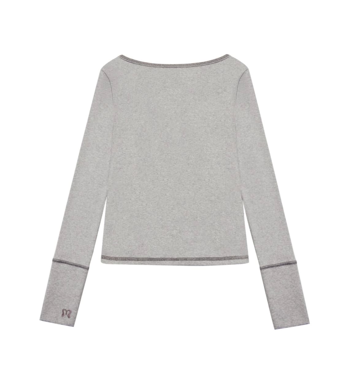 mireco 미레코 STITCH RIBBON T GREY 상품이미지4