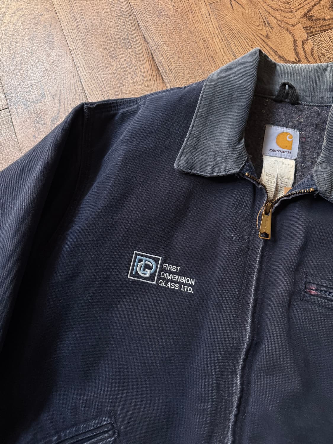 [L]칼하트 USA J01 빈티지 워싱 다크네이비 디트로이트 워크 자켓 상품이미지3