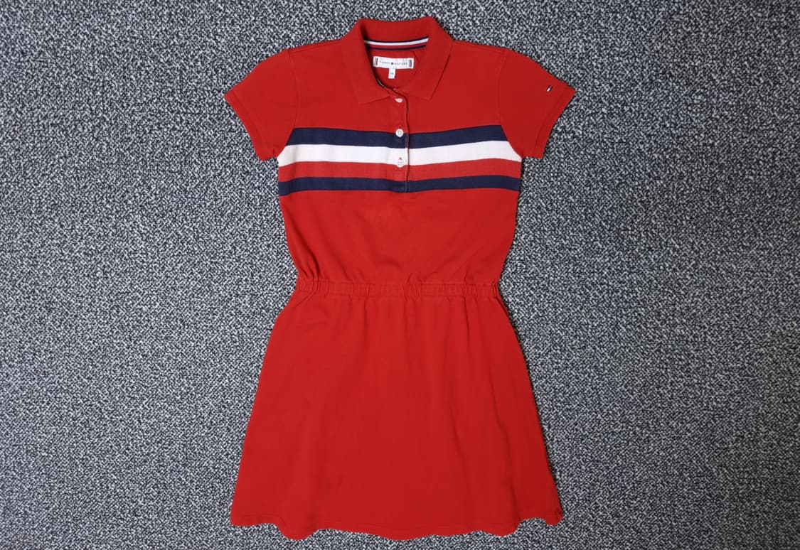 [무료배송][120-130]타미힐피거 키즈 피케 카라 원피스 상품이미지1