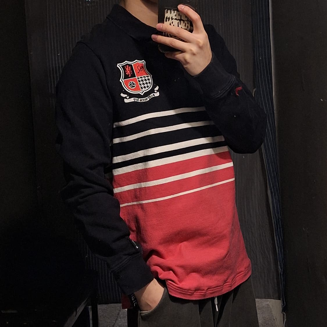 나이키 피그먼트 블랙 핑크 화이트 호나우지뉴 올드스쿨 카라넥 럭비티 상품이미지2