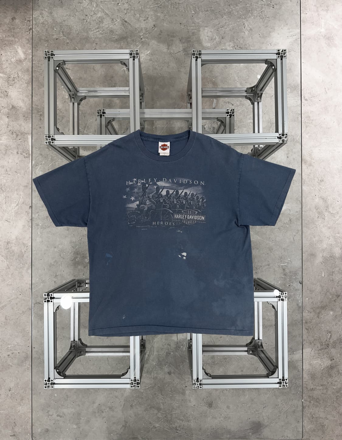 Harley-Davidson “HEROES” Blue T-shirt 상품이미지1