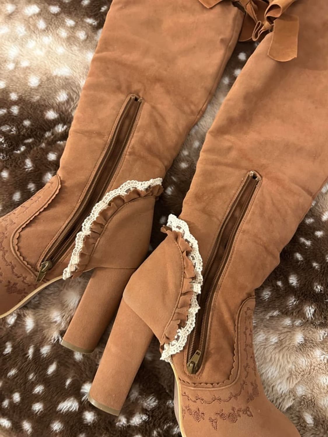 리즈리사 라떼갸루 히메카지 짜잔씨 부츠 아가일니트 큐롯 상품이미지4