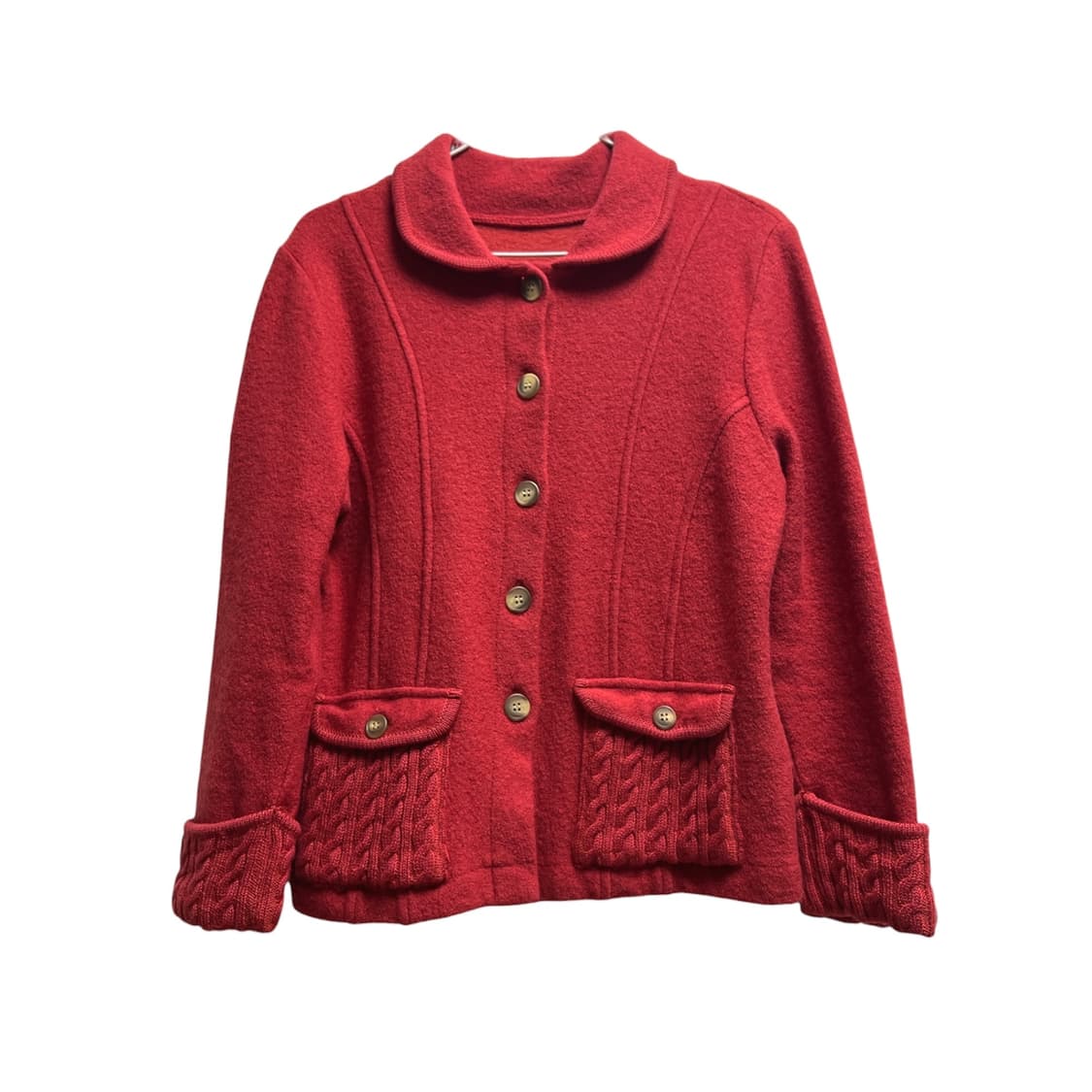 일본빈티지 다홍색 니트가디건 상품이미지1