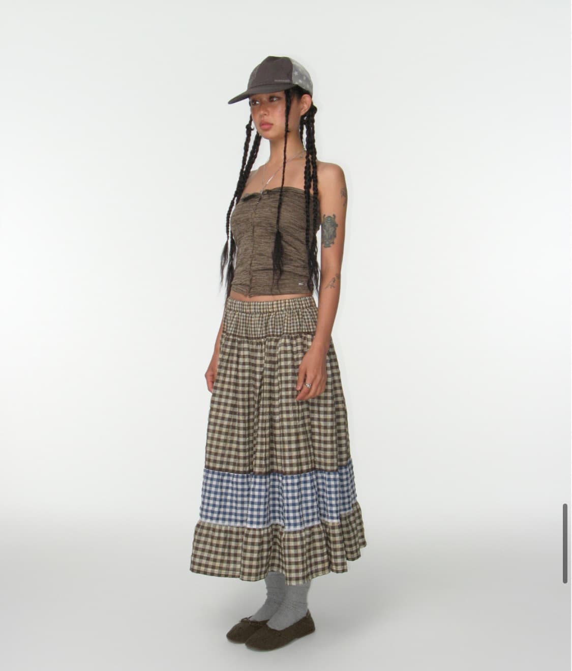 코이세이오 모리 체크 스커트 상품이미지1