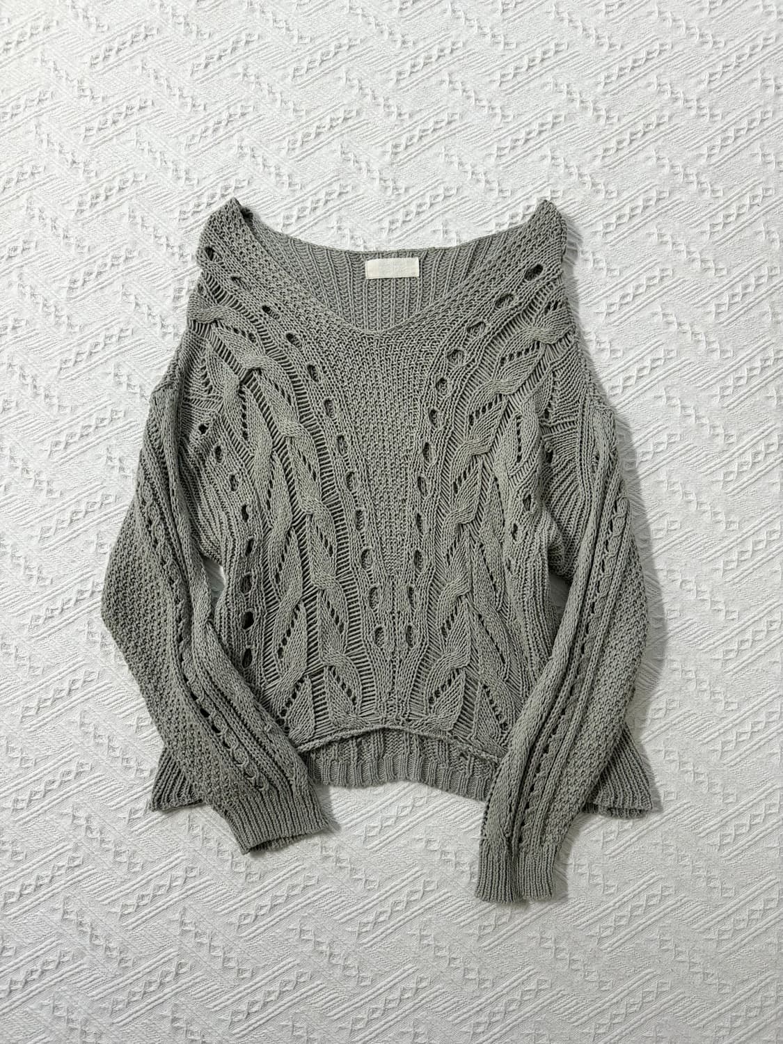 와이드 넥 니트 상품이미지5