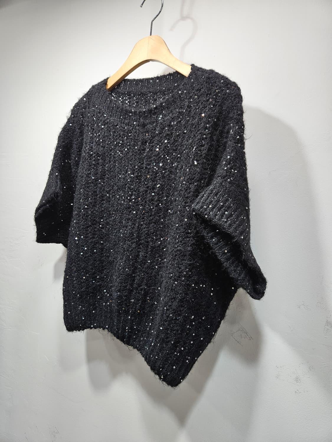 셀렉샵(Celeb shop)블랙 스팽글 반팔 니트 L 상품이미지5