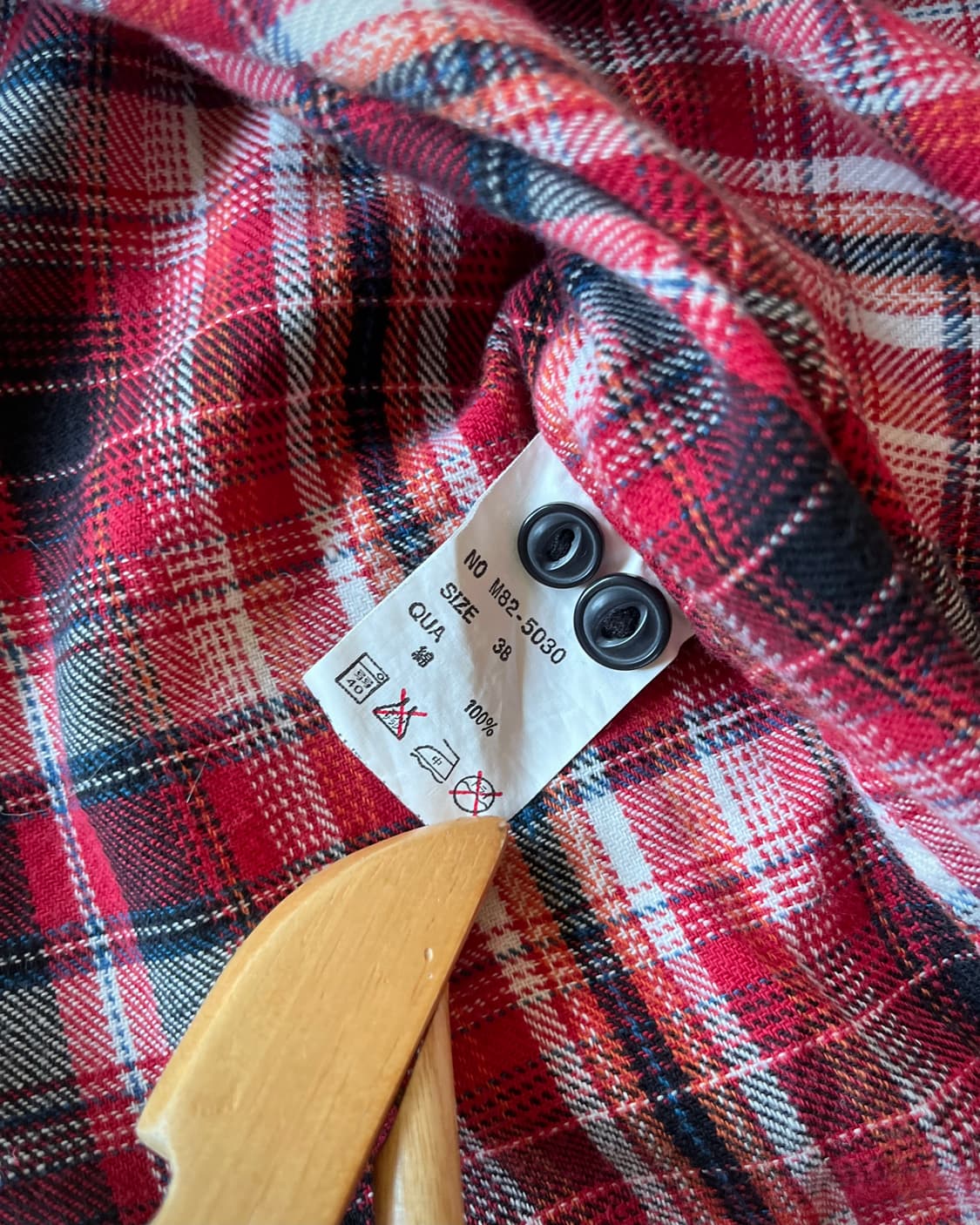 90-00s M&S Japan Punk Patch Check Shirt 상품이미지7