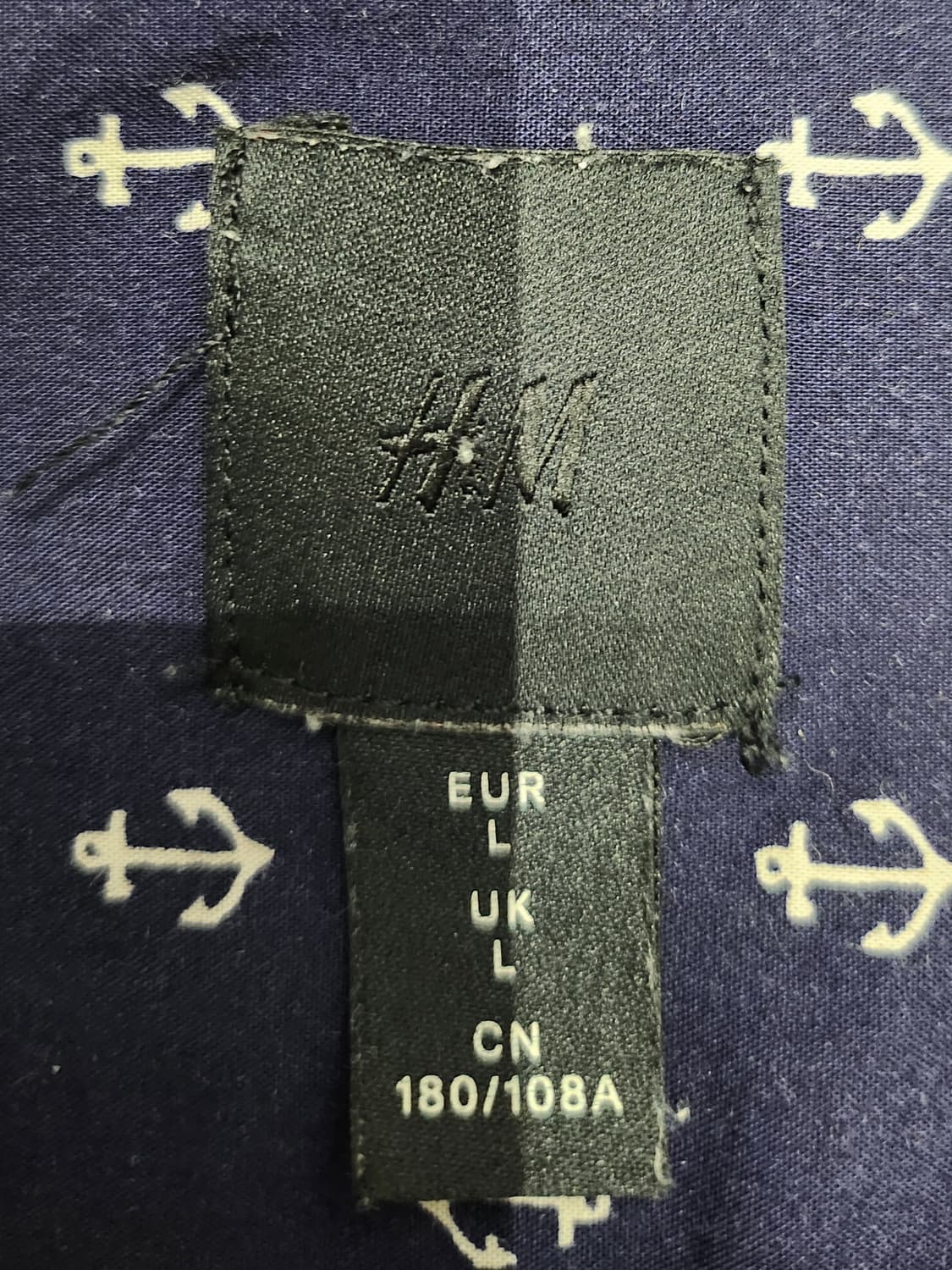 H&M 닻 패턴 네이비 셔츠 L 상품이미지3