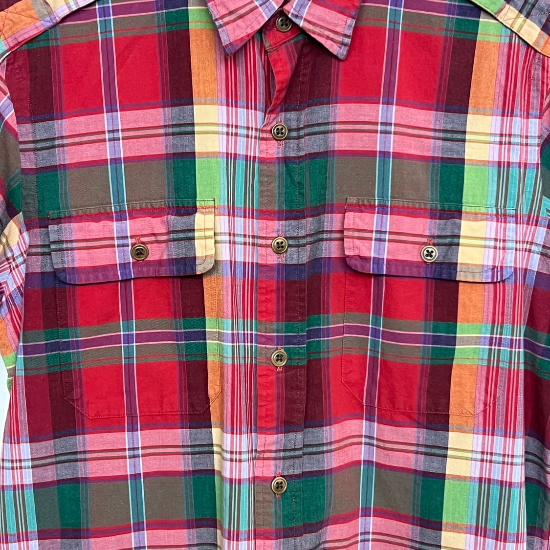 90‘s 폴로 마드라스 체크 반팔셔츠 상품이미지4