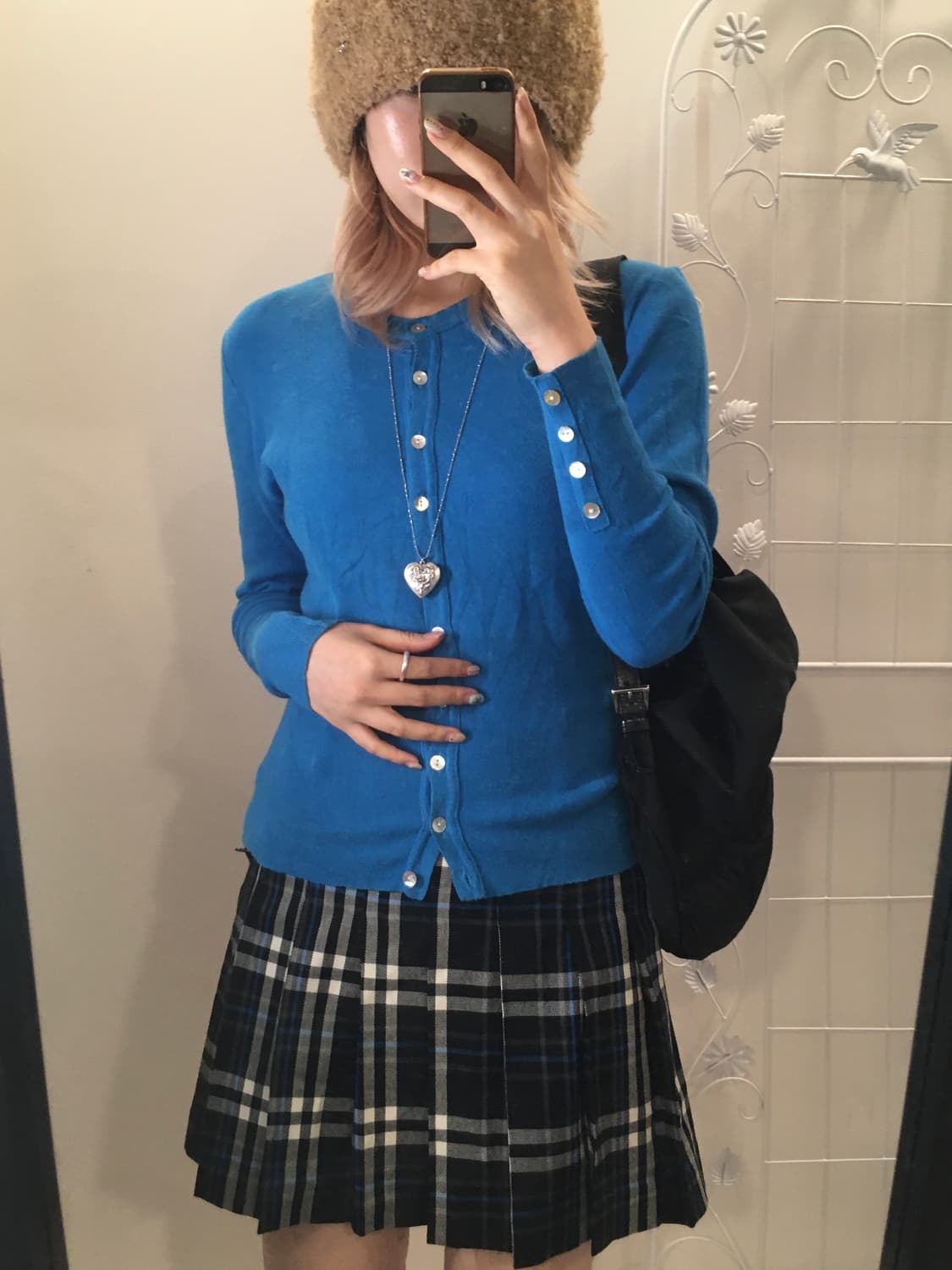 jpn vintage blue button cardigan 상품이미지3