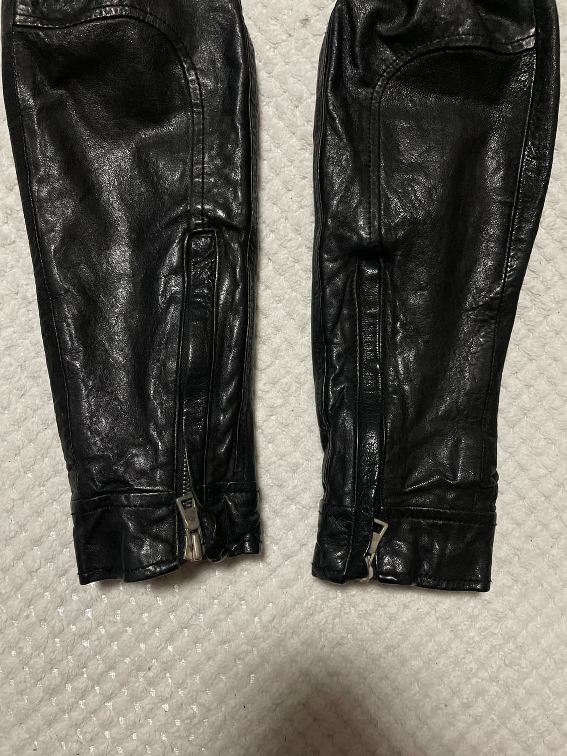 광희시장 웨스턴 무드 램스킨 양가죽 절개 레더 자켓 상품이미지6