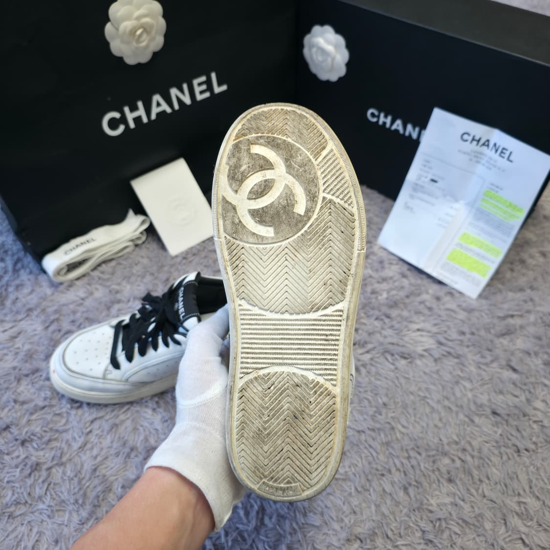 {클로젯}[37][풀구성+인보이스]샤넬 테니스 백로고 스니커즈 상품이미지9