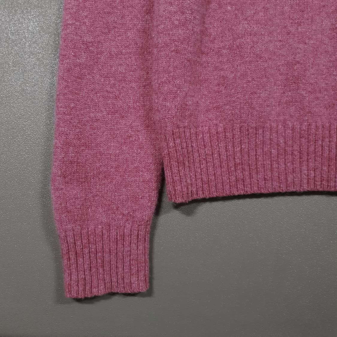여성 M) 유니클로 울마크 퓨어 뉴 울 니트 스웨터 핑크 55-66 상품이미지3