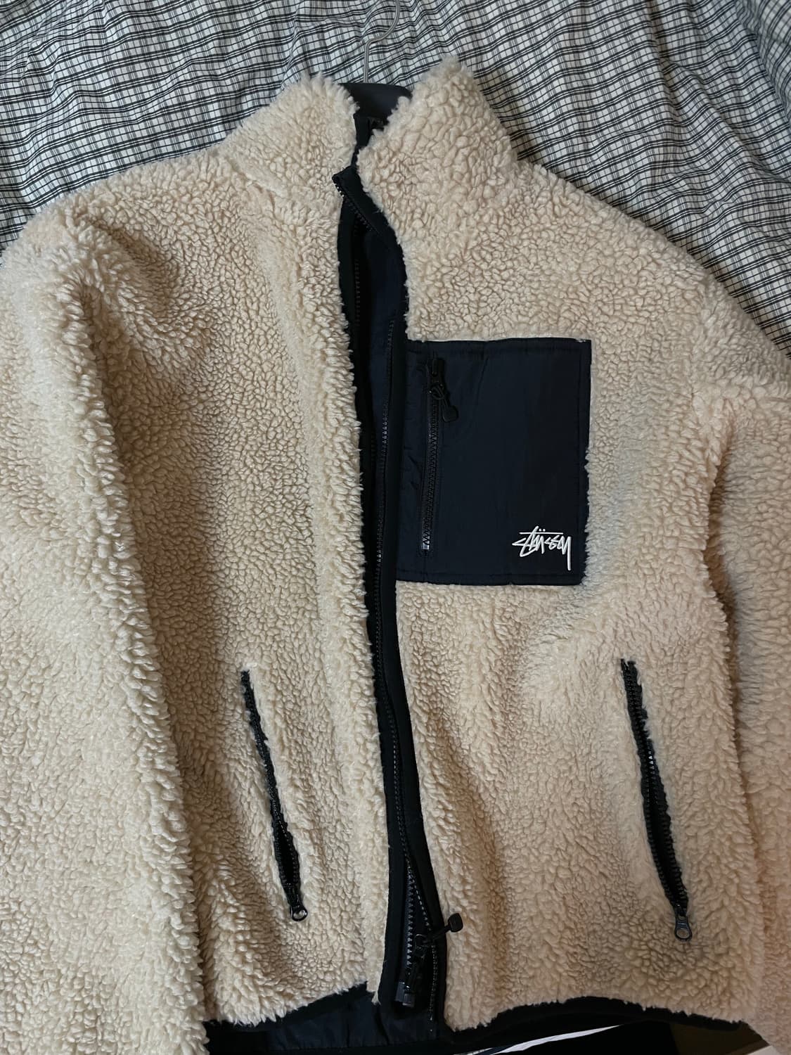 스투시 쉐르파 리버시블 자켓 베이지 상품이미지3