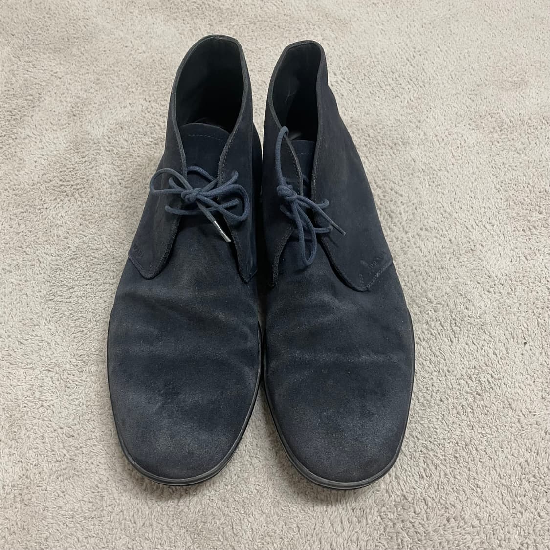 285) 프라다 스포츠 스웨이드 레더 로고 부츠 스니커즈 네이비 상품이미지4