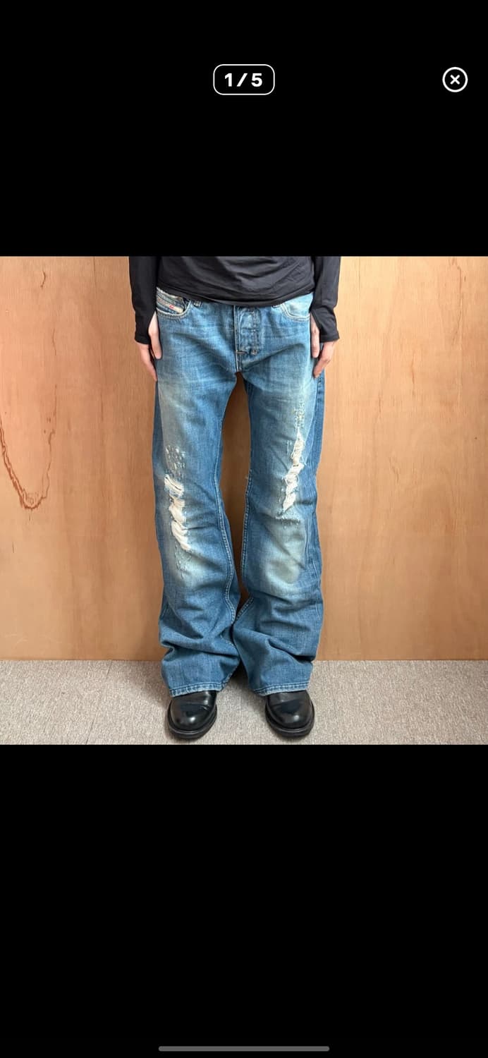 디젤 데미지 플레어 팬츠 상품이미지1