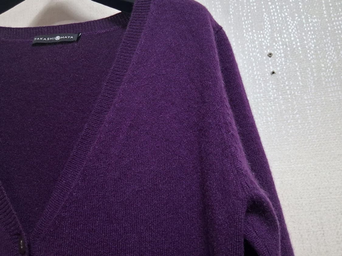 TAKASHI MAYA 캐시미어니트가디건 와이가디건 진보라 여성 55 표 상품이미지4