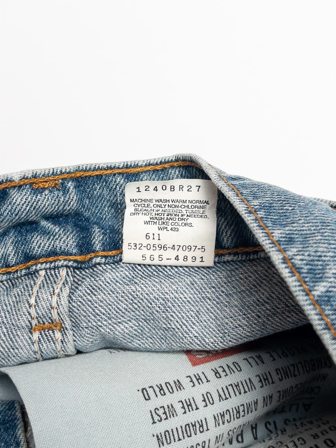 90's 미제 리바이스 565 루즈 핏 와이드 레그 33x32 상품이미지6