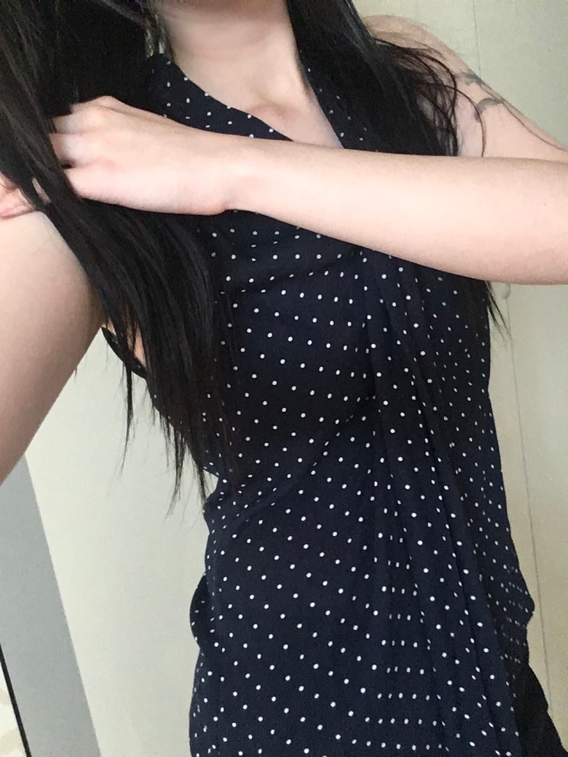 Vintage Navy Dot Tie sleeveless 상품이미지3