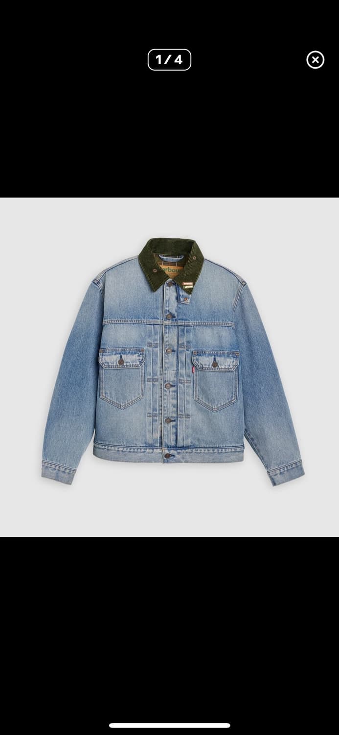 리바이스 바버 타입 II 트러커 자켓 빈티지 워시드 데님, M 상품이미지1