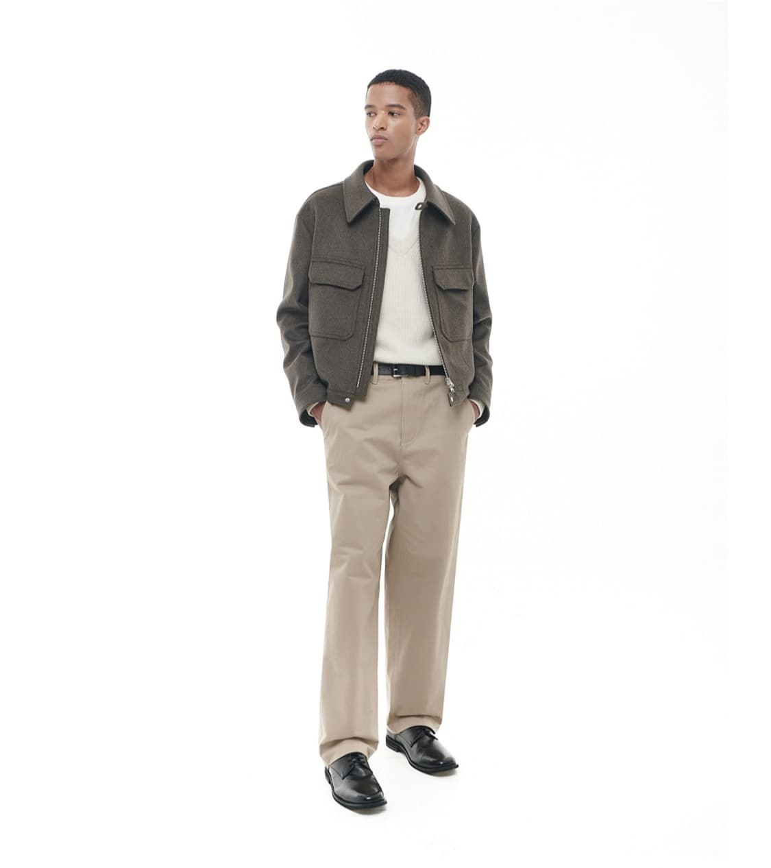 비슬로우 캐시미어 밀리터리 자켓 다크올리브 S 상품이미지2