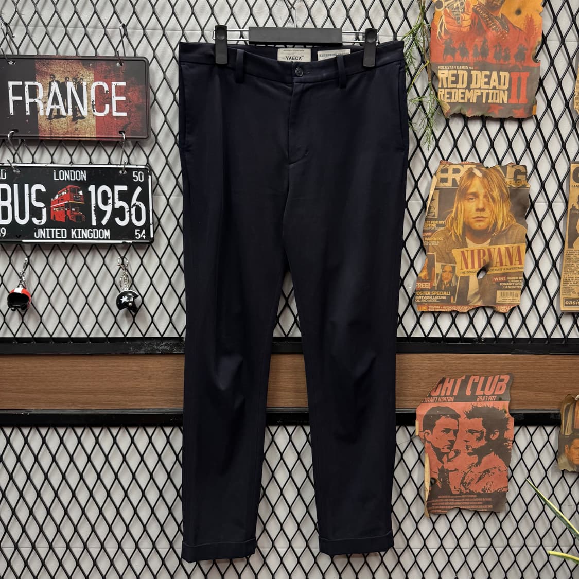 YAECA 야에카 슬랙스 슬림 스트레이트 핏 네이비 상품이미지1