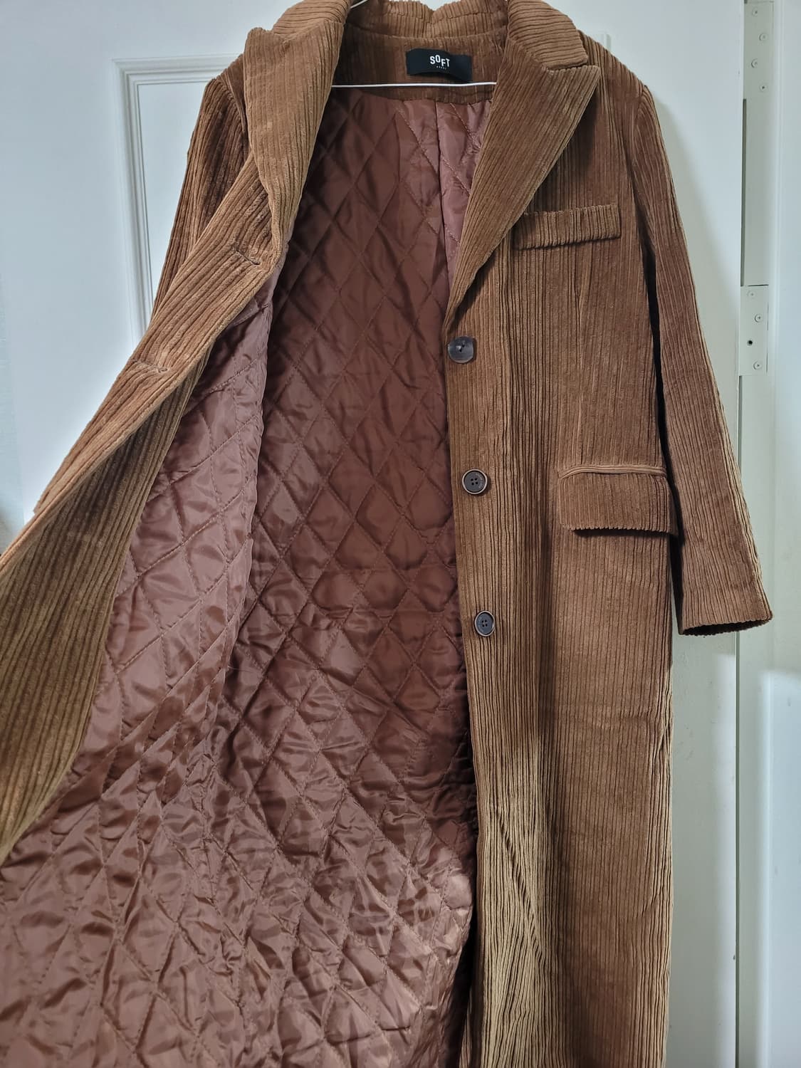 소프트서울 코듀로이 롱 코트 상품이미지4