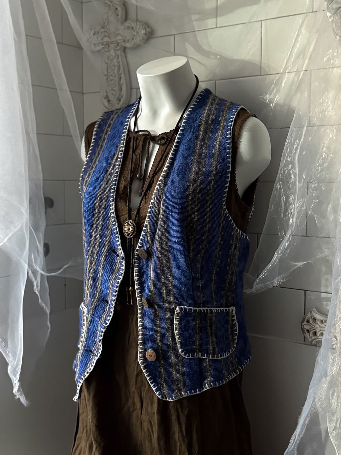 Oriental Patterned Button Vest 0385 상품이미지9