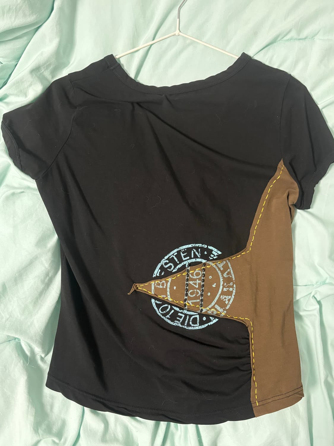 패치워크 반팔티 상품이미지2