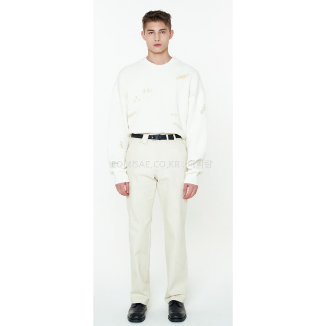 급처 ) stu 스티치 와플 니트 크림 상품이미지1