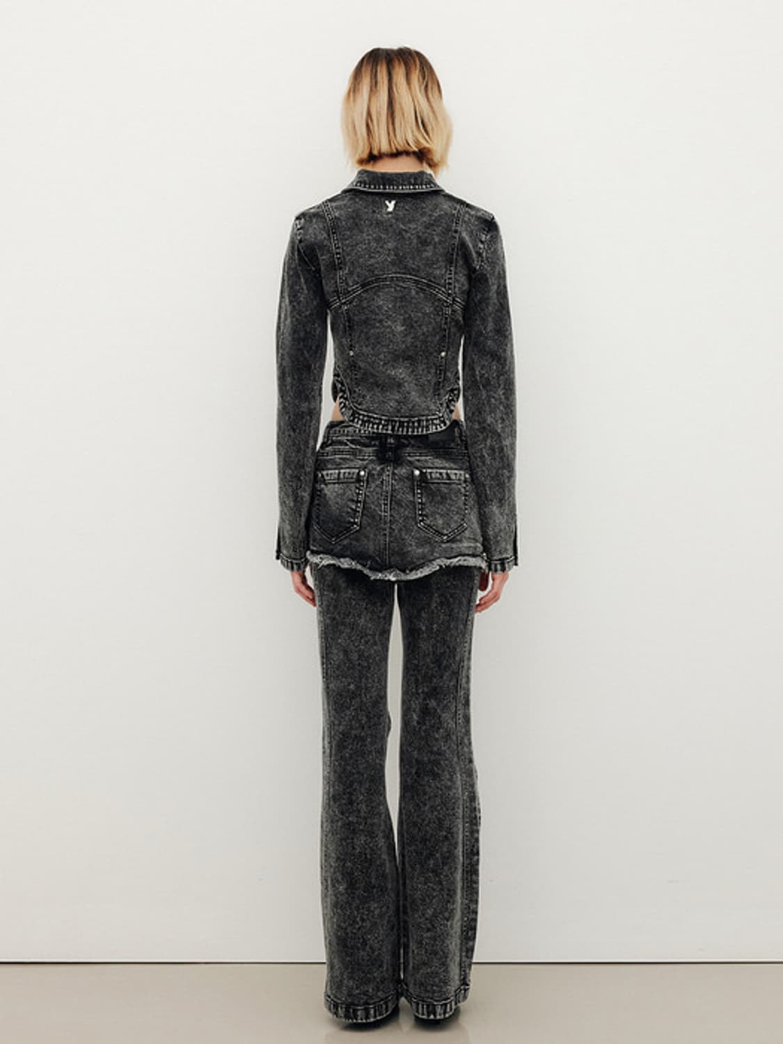 유즈 부츠컷 데님 스커트 레이어드 팬츠 상품이미지2