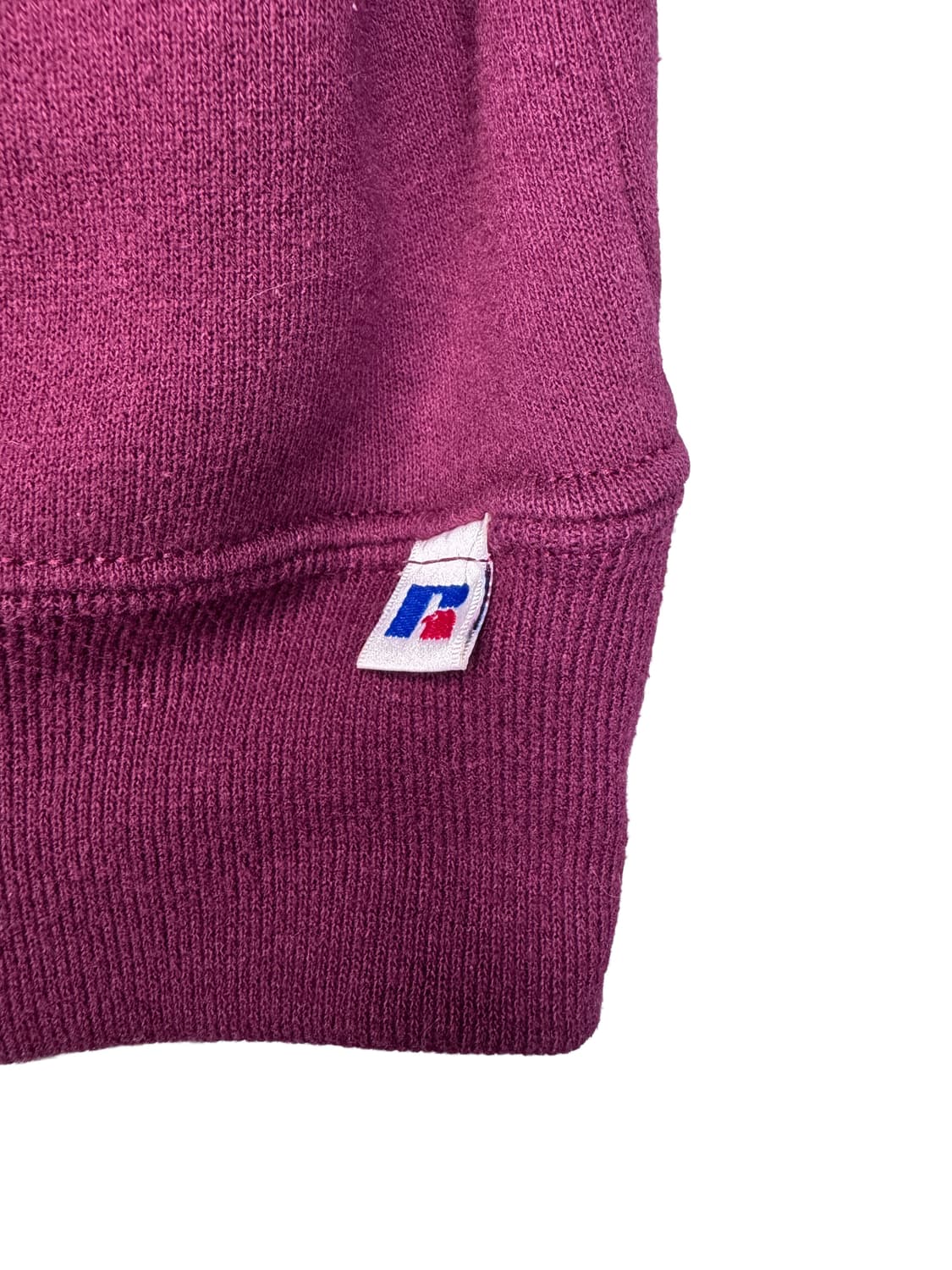 빈티지 90s 러셀 RUSSELL 하프집업 스웻 맨투맨 버건디 2XL 상품이미지5