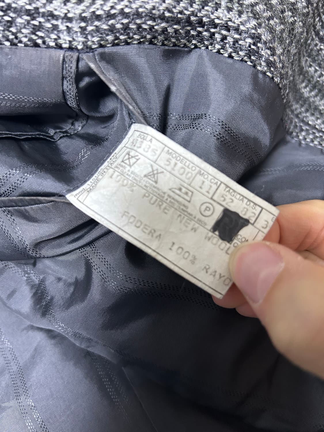 이태리제 발리 체크블레이저 사이즈 105 상품이미지6