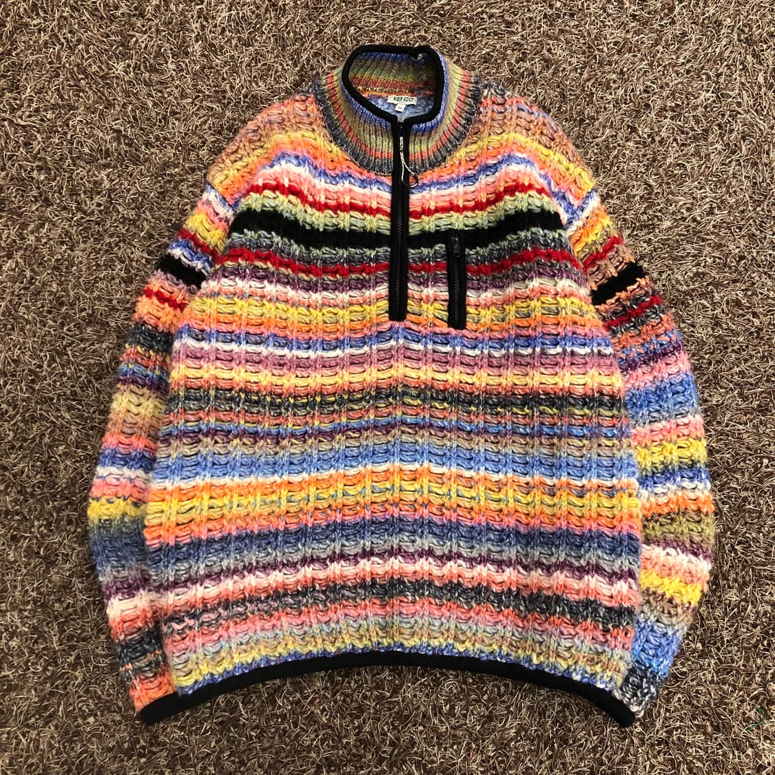 겐조 모헤어 멀티컬러 하프집업 니트 스웨터 상품이미지2