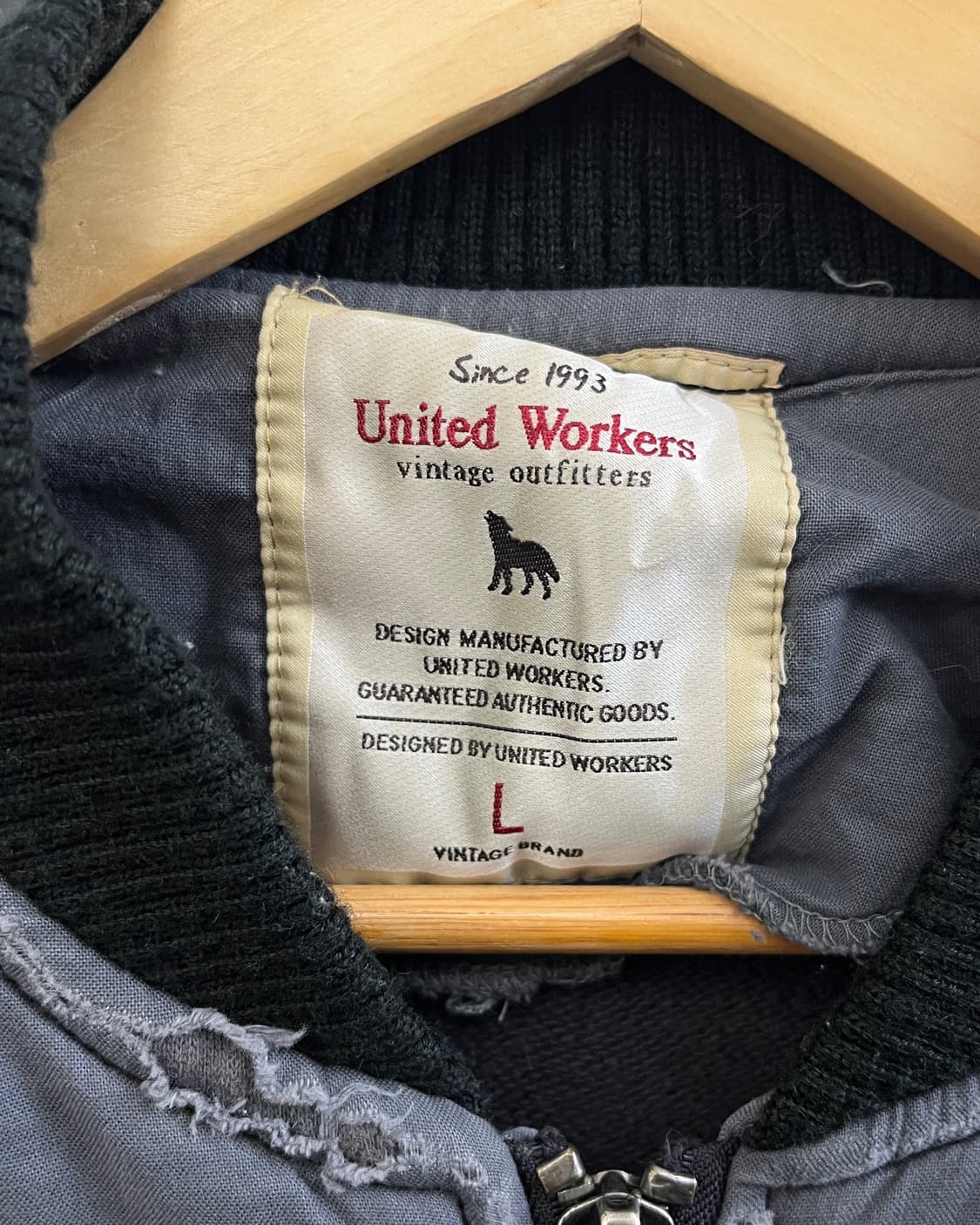 올드 빈티지 코튼 블루종 자켓 그레이 상품이미지8