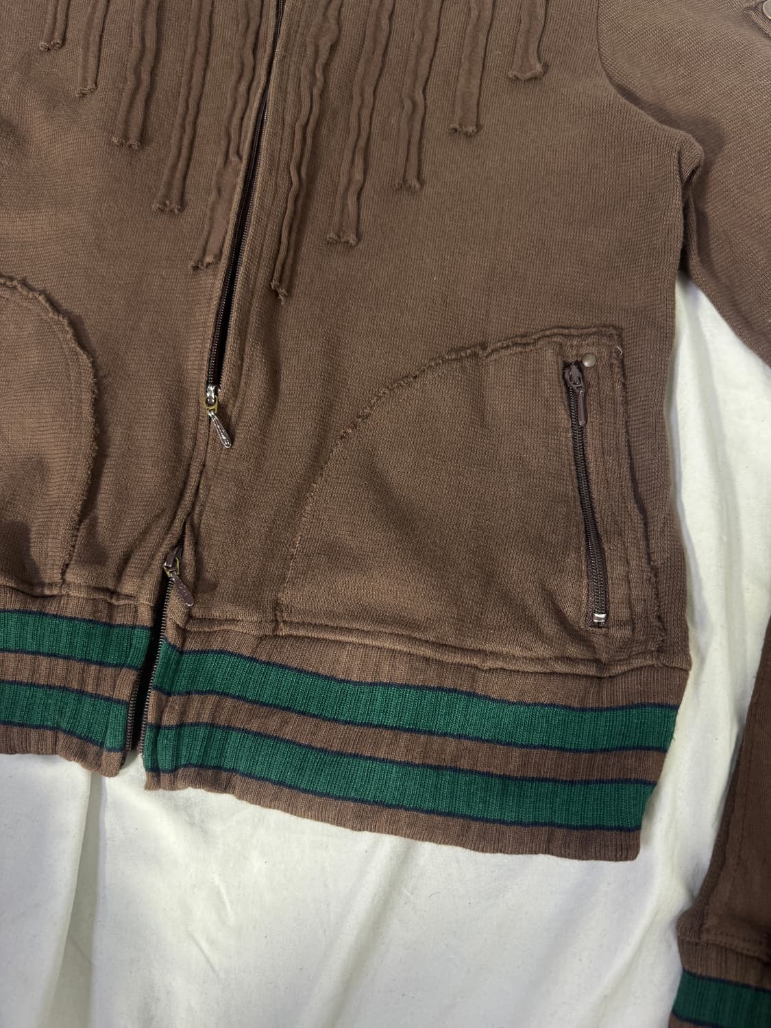 Koji tachiyama 컷오프 테이프 디테일 집업 자켓 y2k 상품이미지8