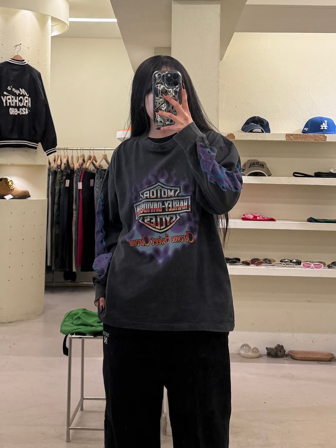 할리데이비슨 빅로고 파이어 롱슬리브 U1172 상품이미지1