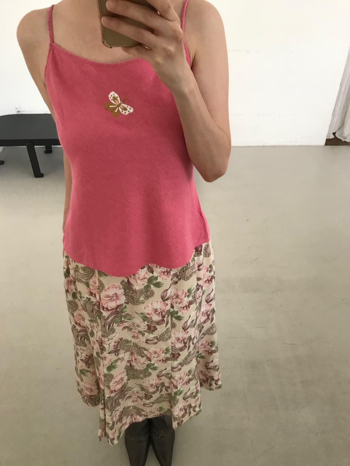 vintage pink butterfly sleeveless 상품이미지2