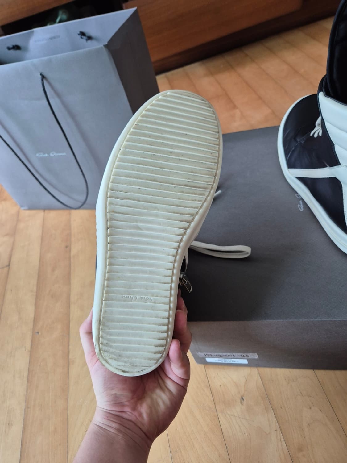 [43] 릭오웬스 지오바스켓 하이 밀크 블랙 상품이미지9