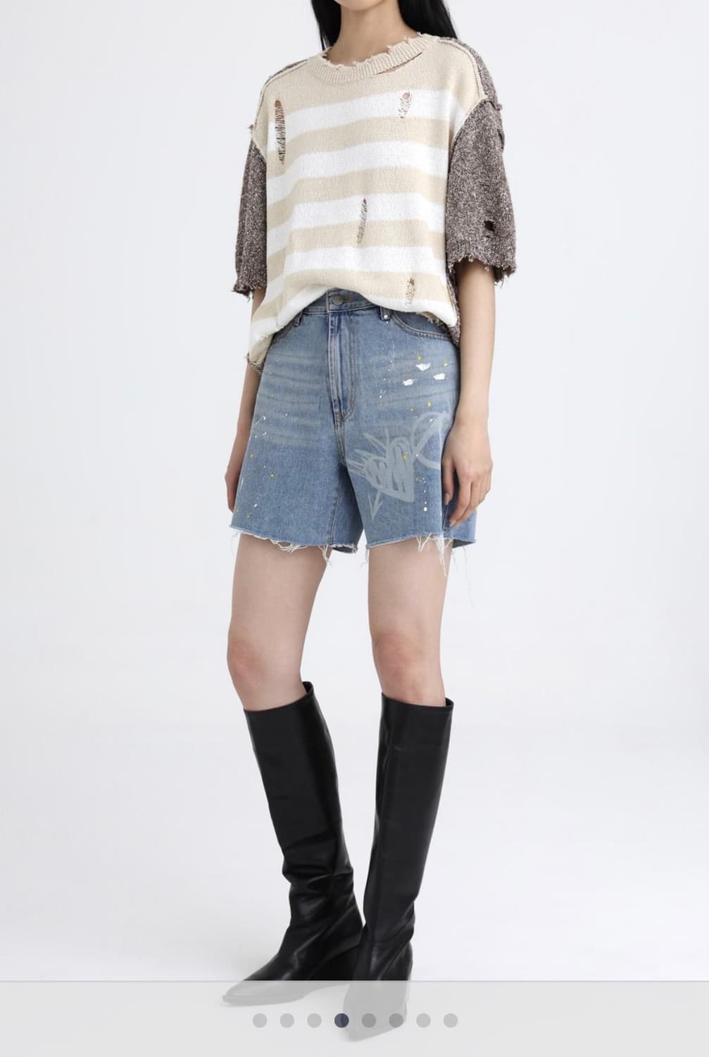 더오픈프로덕트 러브 그래픽 데님 쇼츠 블루 The Open Product 상품이미지3