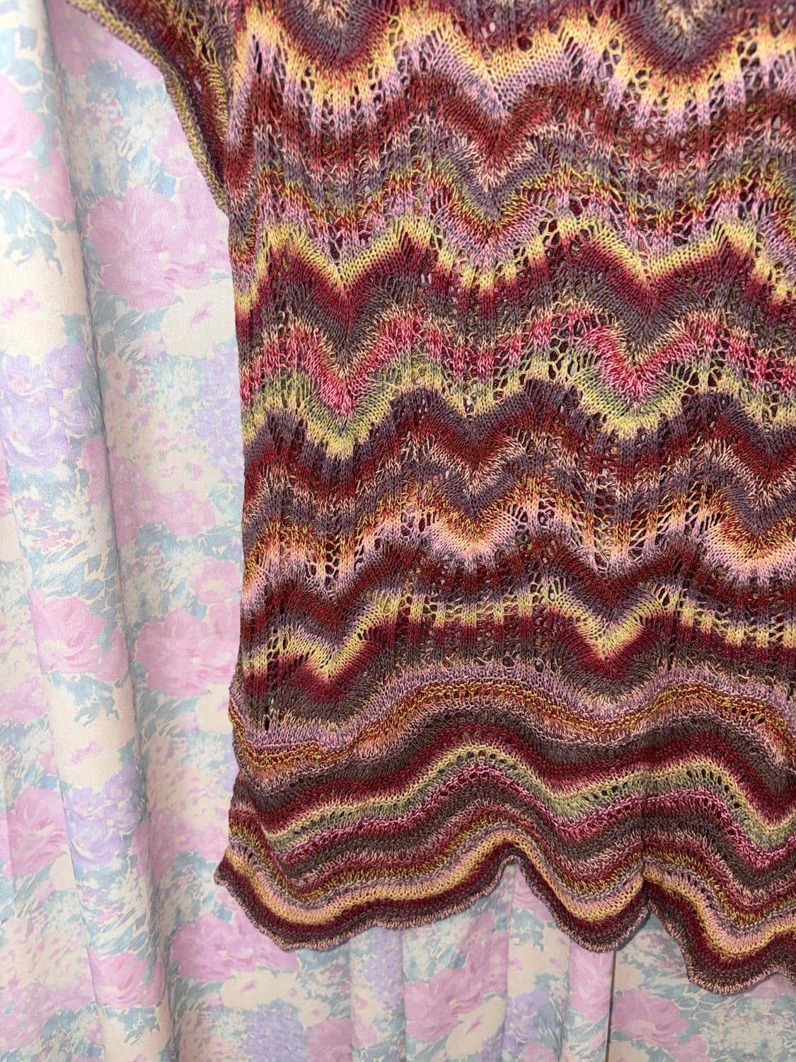 다채색 반소매 니트 탑 상품이미지10