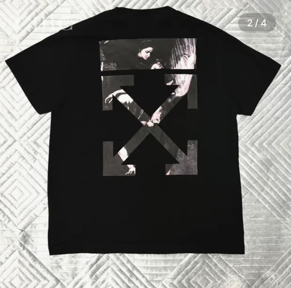 오프화이트 카라바지오 애로우 반팔 티셔츠 (블랙, 한정판) 상품이미지2